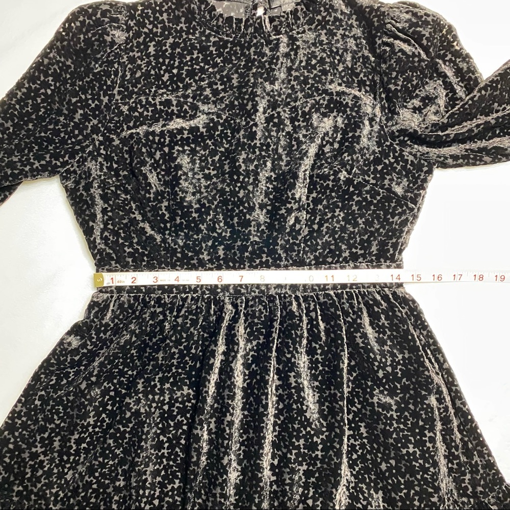 NWOT Aqua Flocked Floral Tiered Dress w/ ruffled neckline 
Size S - Picture 10 of 16